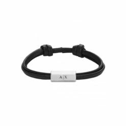 Armani Exchange Jewellery Logo Leather Bracelet - Axg0095040 For Male