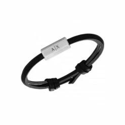 Armani Exchange Jewellery Logo Leather Bracelet - Axg0095040 For Male -Outlet WatchShop Store unnamed file 1474