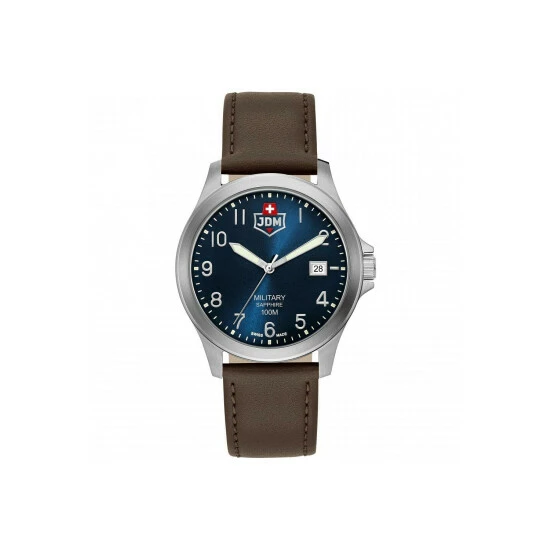 JDM Military Alpha I Blue Dial Brown Leather Stainless Steel Watch - Jdm-Wg001-03 For Male 3 JDM Military Alpha I Blue Dial Brown Leather Stainless Steel Watch - Jdm-Wg001-03 For Male