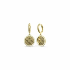 Guess Jewellery Round Harmony Stainless Steel Earrings - Ube01158Yg For Female