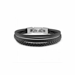 Guess Jewellery Leather Bracelet - Umb01345Stbk For Male