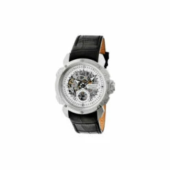 Heritor Automatic Conrad Skeleton Leather-Band Watch For Male
