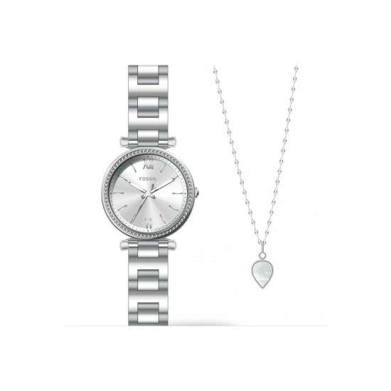 Fossil Carlie Necklace Gift Set Stainless Steel Fashion Watch - Es5250Set For Female 3 Fossil Carlie Necklace Gift Set Stainless Steel Fashion Watch - Es5250Set For Female