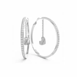 Guess Jewellery Heart To Heart Stainless Steel Earrings - Ube01078Rh For Female